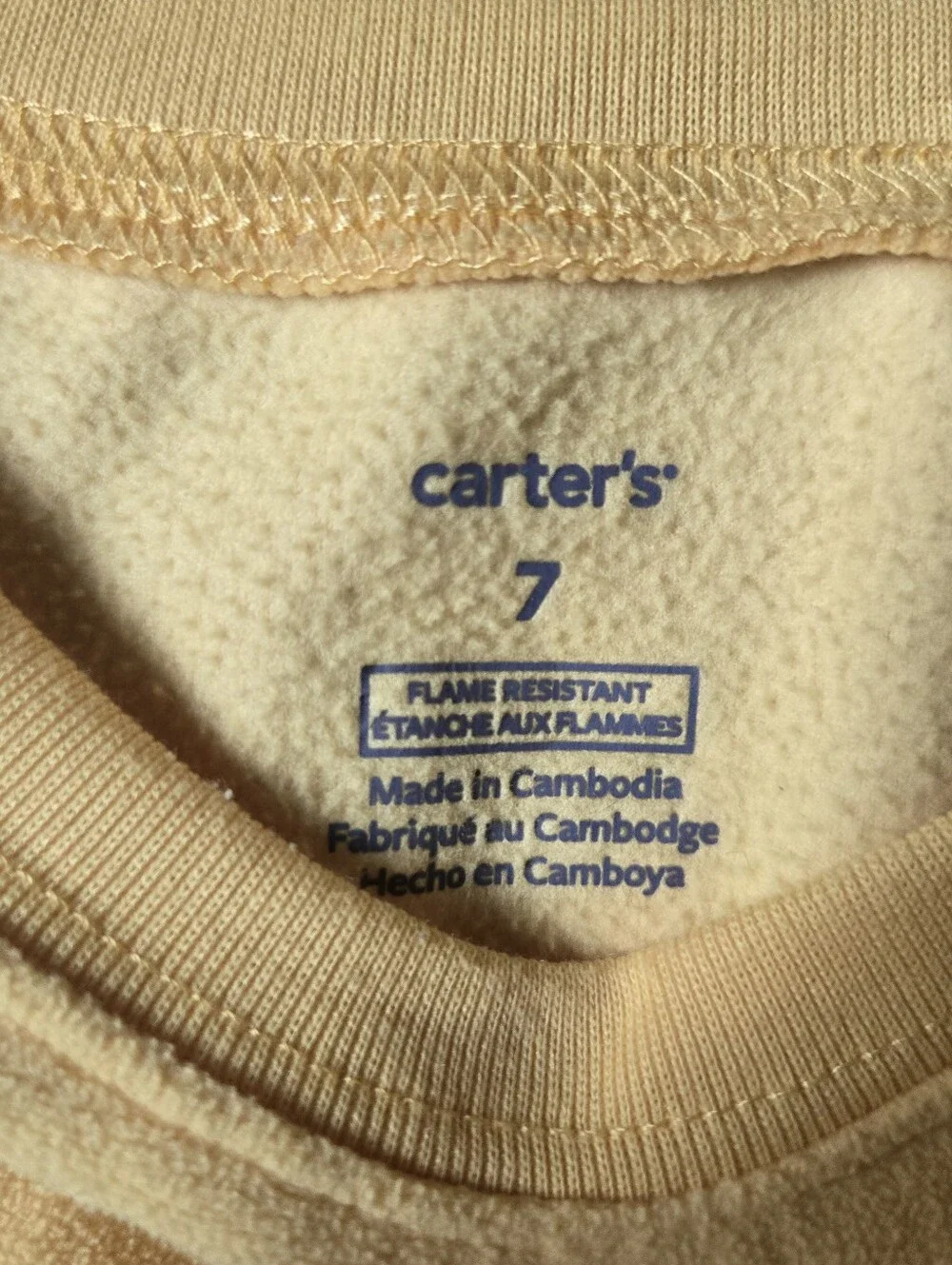 Carter's Kids Size 7 Yellow 'Dozing Off' Construction Pajama Set GUC